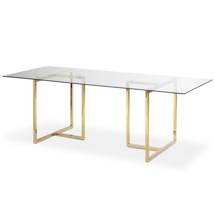 Glass rectangular table
